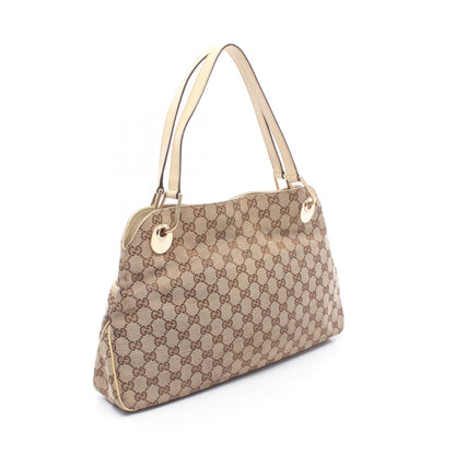 GGキャンバス ショルダーバッグ キャンバス レザー ベージュ アイボリー グッチ バッグ GUCCI