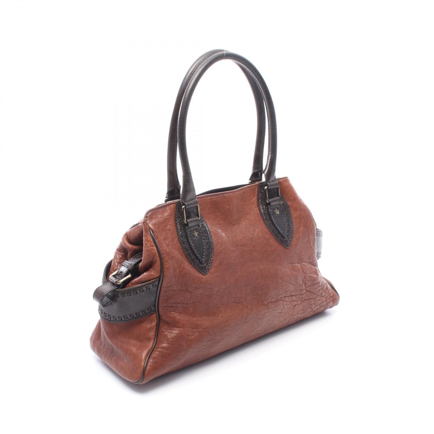 エトニコ ハンドバッグ レザー ブラウン ダークブラウン フェンディ バッグ FENDI