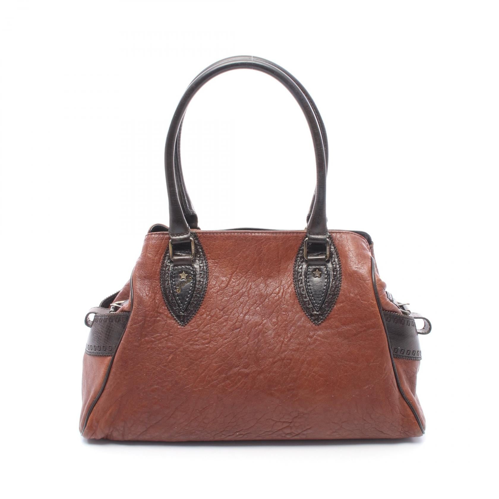 エトニコ ハンドバッグ レザー ブラウン ダークブラウン フェンディ バッグ FENDI