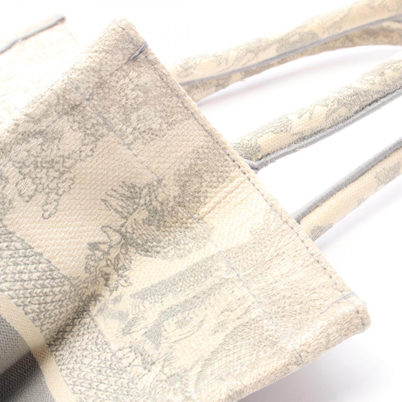 BOOK TOTE ブックトート ミディアムバッグ トワル ドゥ ジュイ ハンドバッグ トートバッグ キャンバス アイボリー グレー クリスチャンディオール バッグ Christian Dior