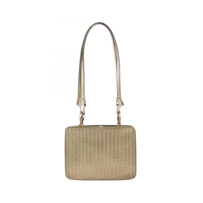 イントレチャート ショルダーバッグ レザー ゴールド カーキグリーン ボッテガヴェネタ バッグ BOTTEGA VENETA
