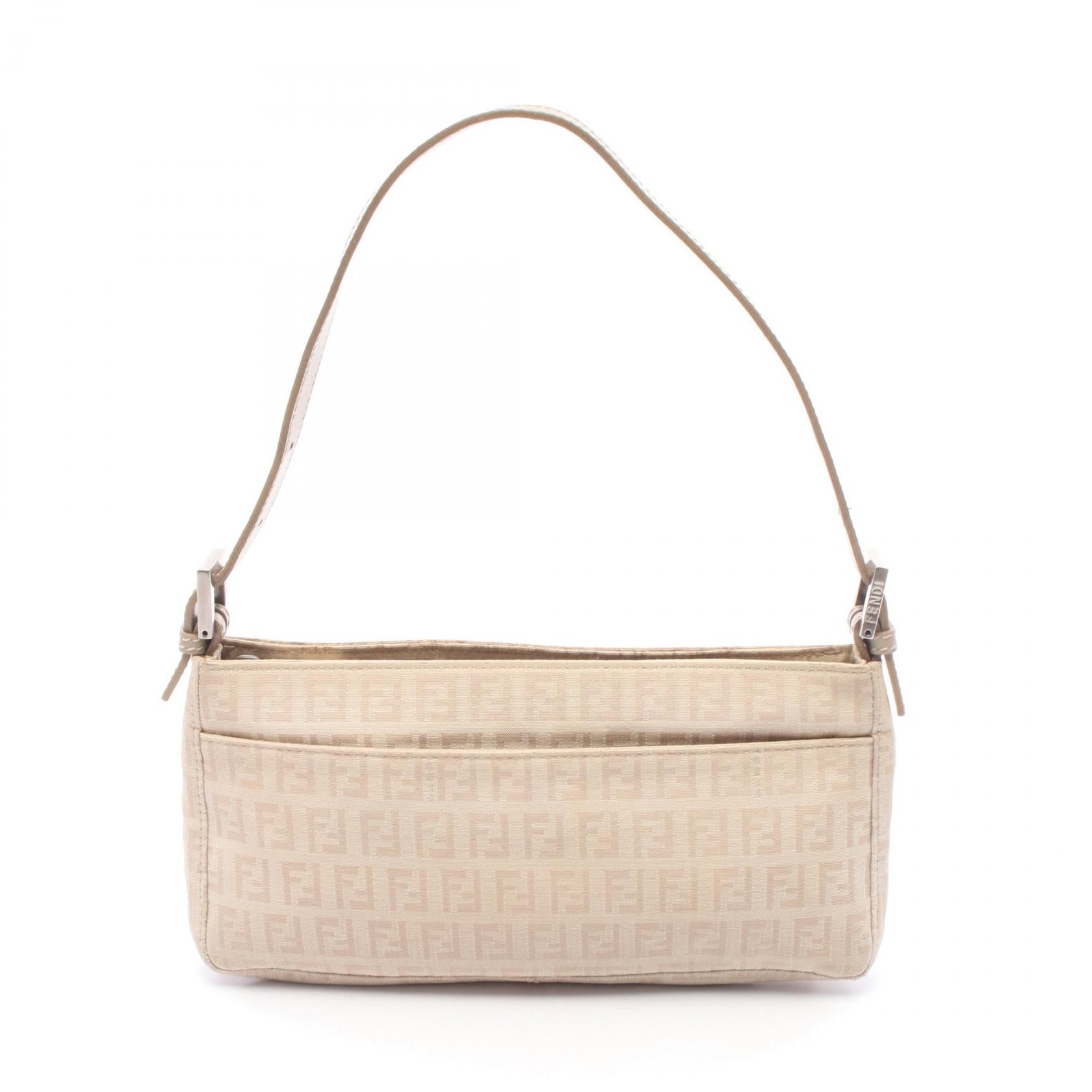 ズッキーノ ワンショルダーバッグ キャンバス レザー ベージュ フェンディ バッグ FENDI