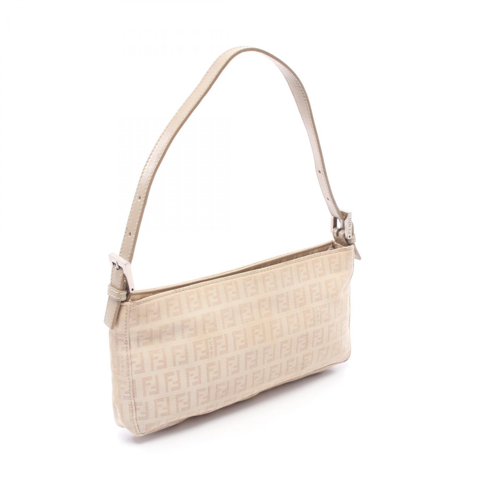 ズッキーノ ワンショルダーバッグ キャンバス レザー ベージュ フェンディ バッグ FENDI