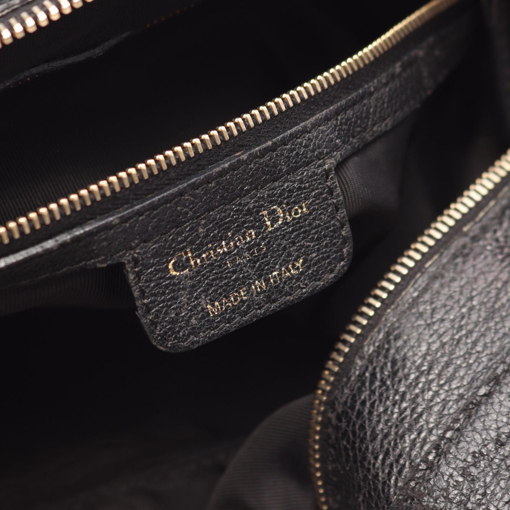 カナージュ ハンドバッグ トートバッグ レザー ブラック クリスチャンディオール バッグ Christian Dior