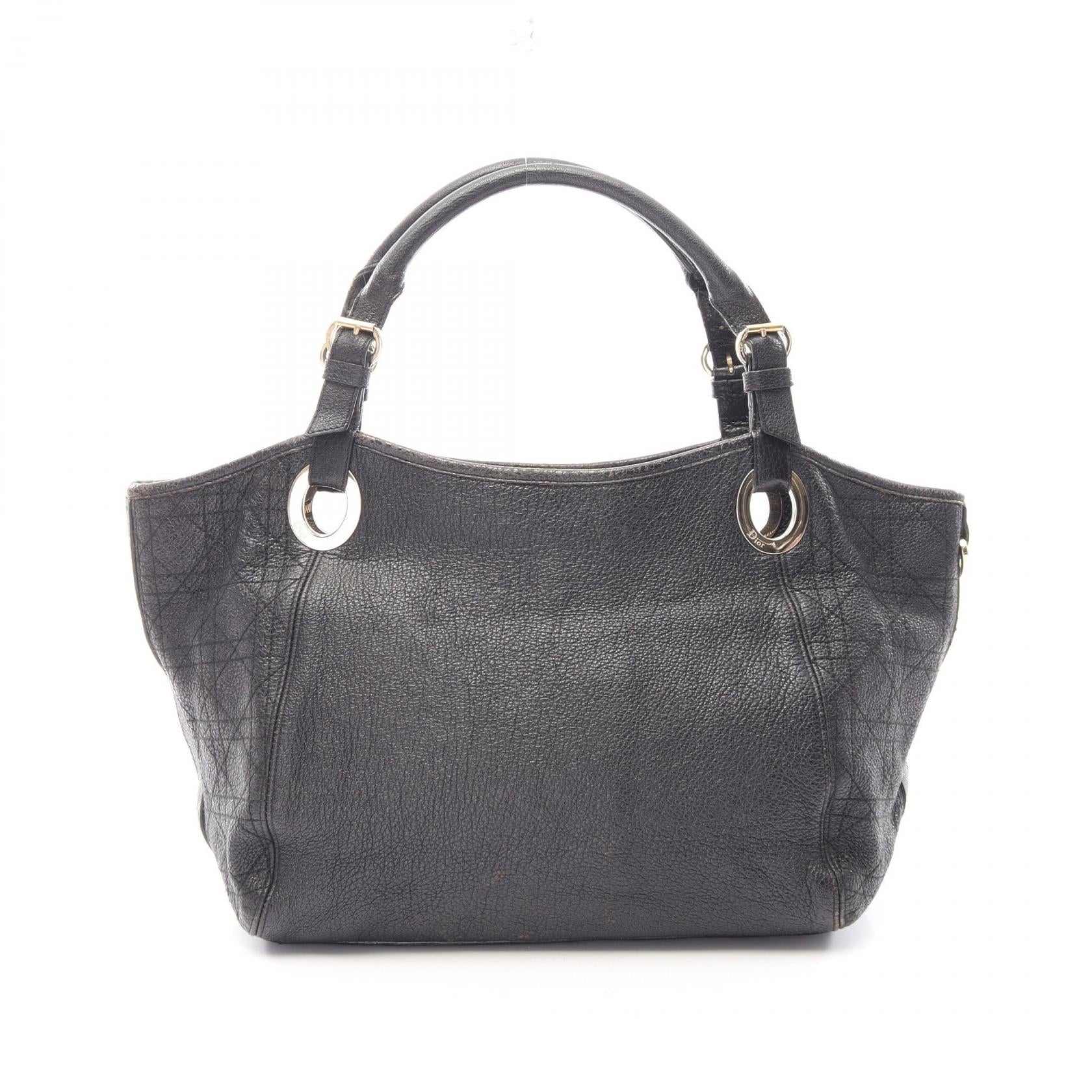 カナージュ ハンドバッグ トートバッグ レザー ブラック クリスチャンディオール バッグ Christian Dior