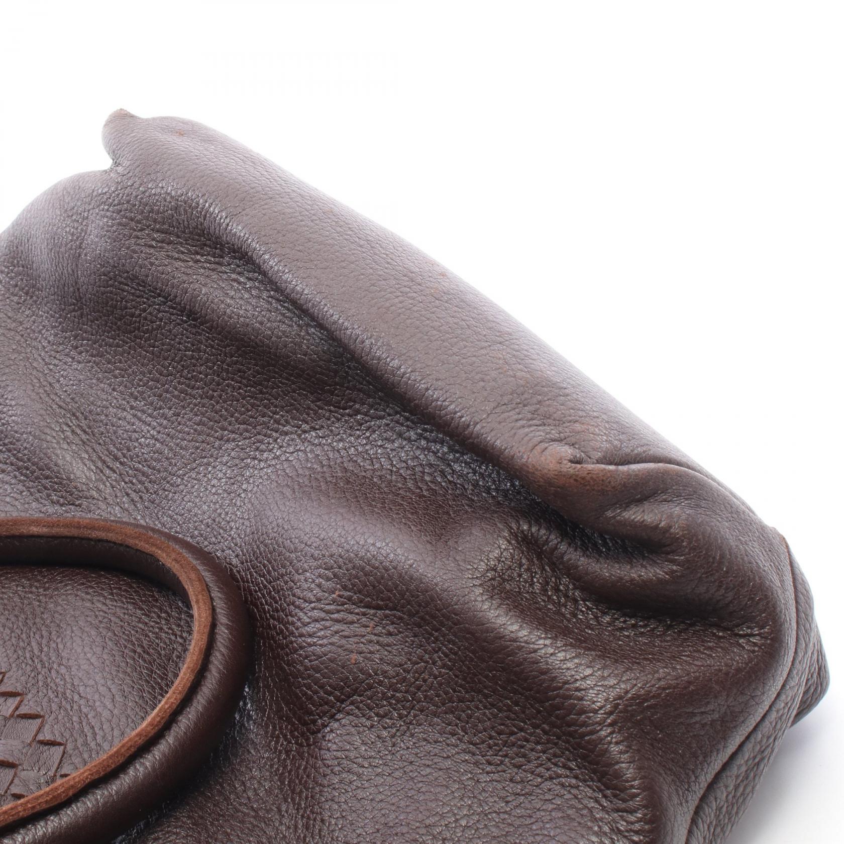 イントレチャート ハンドバッグ トートバッグ レザー ダークブラウン ボッテガヴェネタ バッグ BOTTEGA VENETA