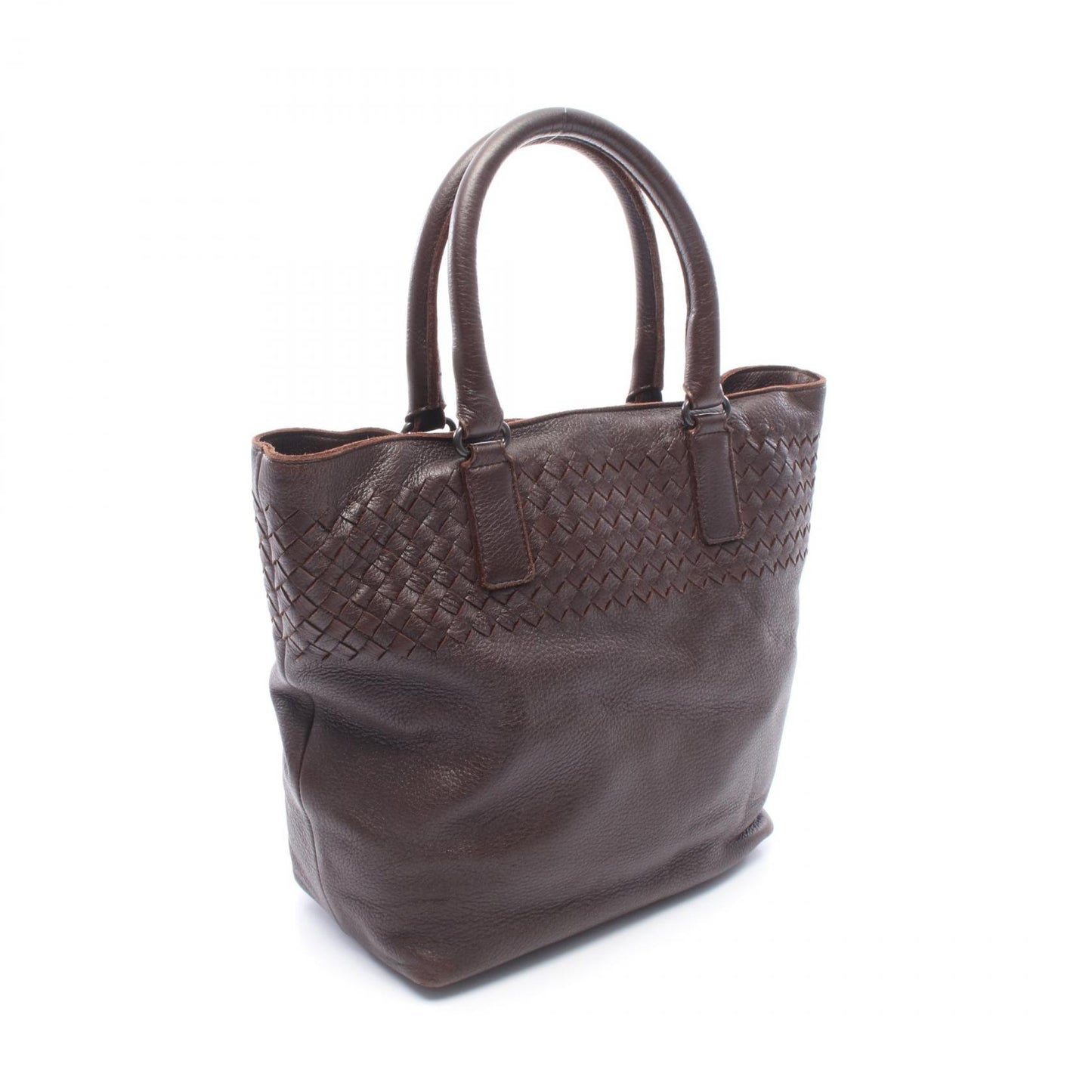 イントレチャート ハンドバッグ トートバッグ レザー ダークブラウン ボッテガヴェネタ バッグ BOTTEGA VENETA