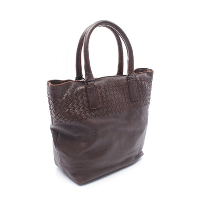 イントレチャート ハンドバッグ トートバッグ レザー ダークブラウン ボッテガヴェネタ バッグ BOTTEGA VENETA