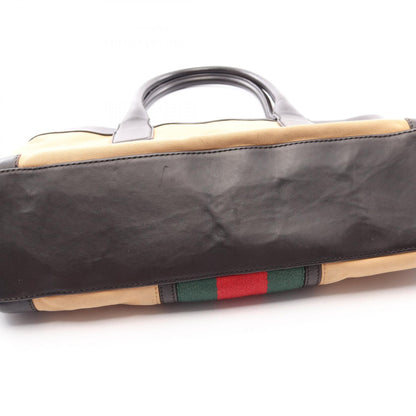 シェリーライン ハンドバッグ トートバッグ キャンバス レザー イエローブラウン ダークブラウン マルチカラー グッチ バッグ GUCCI