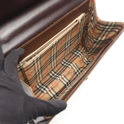 2WAY ハンドバッグ レザー ダークブラウン バーバリー バッグ BURBERRY
