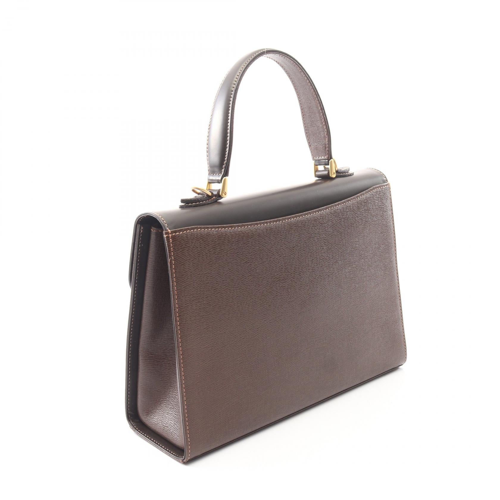 2WAY ハンドバッグ レザー ダークブラウン バーバリー バッグ BURBERRY