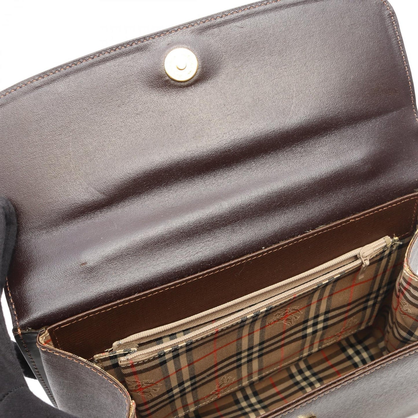 2WAY ハンドバッグ レザー ダークブラウン バーバリー バッグ BURBERRY