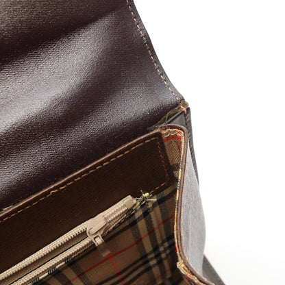 2WAY ハンドバッグ レザー ダークブラウン バーバリー バッグ BURBERRY