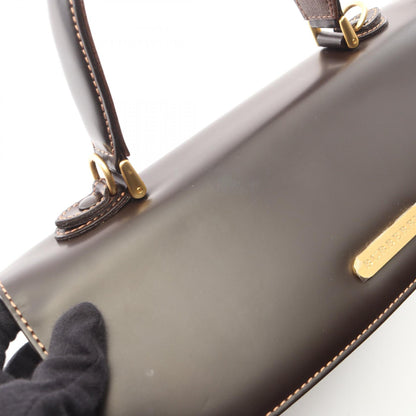 2WAY ハンドバッグ レザー ダークブラウン バーバリー バッグ BURBERRY