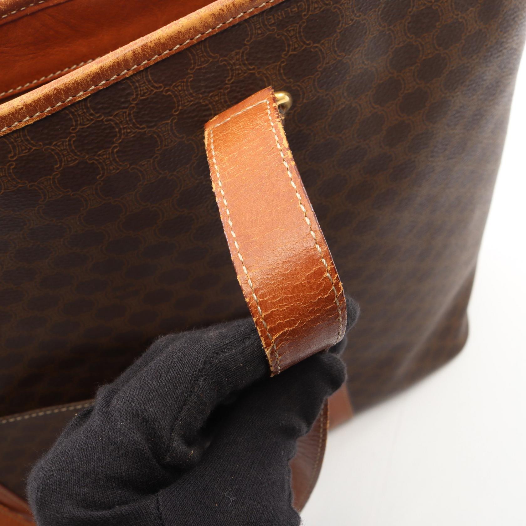 マカダム ショルダーバッグ トートバッグ PVC レザー ダークブラウン ブラウン セリーヌ バッグ CELINE