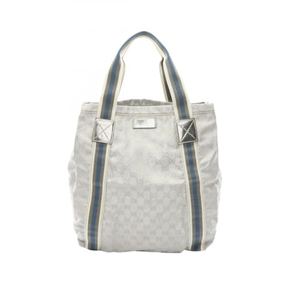 GGキャンバス シェリーライン ハンドバッグ トートバッグ キャンバス レザー シルバー マルチカラー グッチ バッグ GUCCI