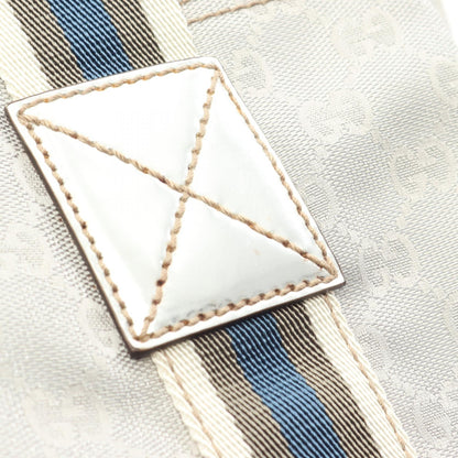 GGキャンバス シェリーライン ハンドバッグ トートバッグ キャンバス レザー シルバー マルチカラー グッチ バッグ GUCCI