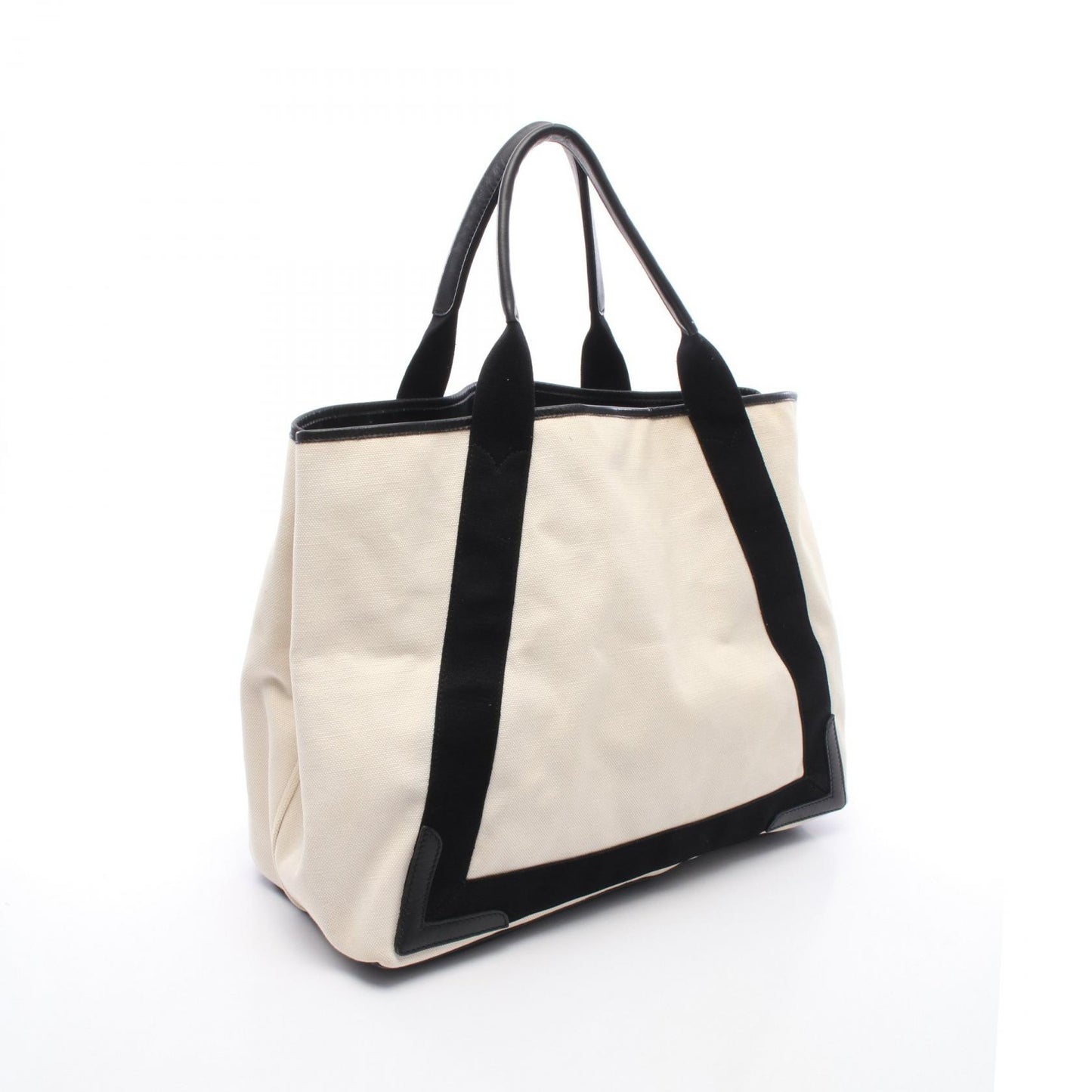 NAVY CABAS ネイビーカバ M ハンドバッグ トートバッグ キャンバス レザー アイボリー ブラック バレンシアガ バッグ BALENCIAGA