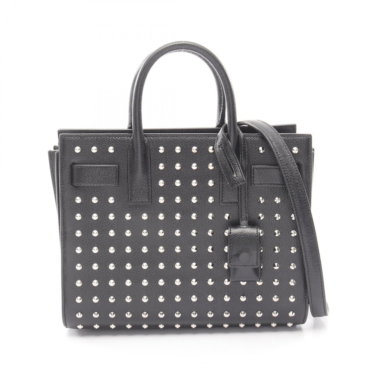 クラシック ナノ サックドジュール スタッズ 2WAY ハンドバッグ レザー ブラック サンローランパリ バッグ SAINT LAURENT PARIS