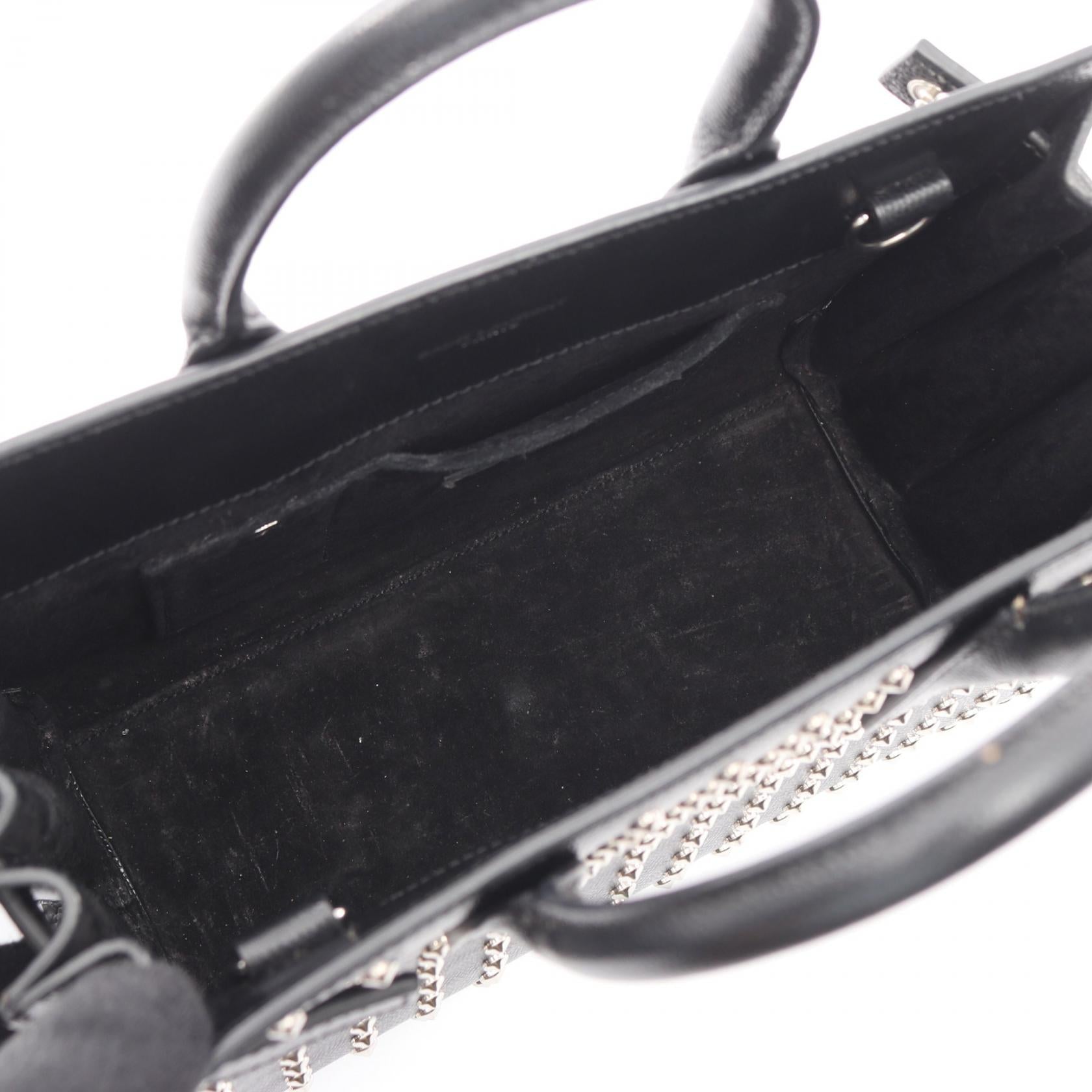 クラシック ナノ サックドジュール スタッズ 2WAY ハンドバッグ レザー ブラック サンローランパリ バッグ SAINT LAURENT PARIS