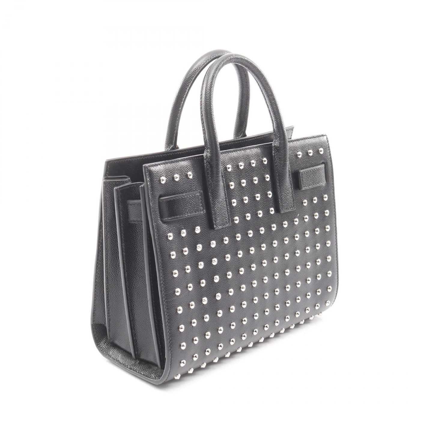 クラシック ナノ サックドジュール スタッズ 2WAY ハンドバッグ レザー ブラック サンローランパリ バッグ SAINT LAURENT PARIS