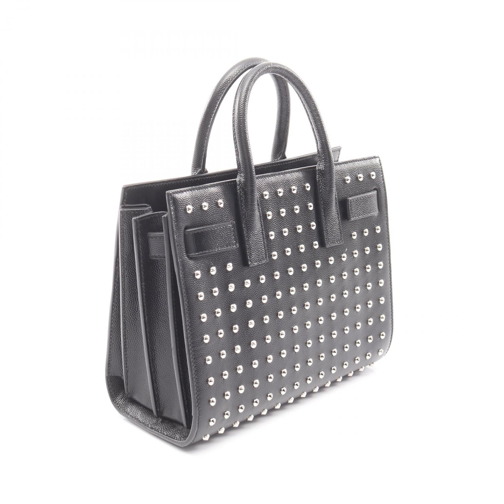 クラシック ナノ サックドジュール スタッズ 2WAY ハンドバッグ レザー ブラック サンローランパリ バッグ SAINT LAURENT PARIS