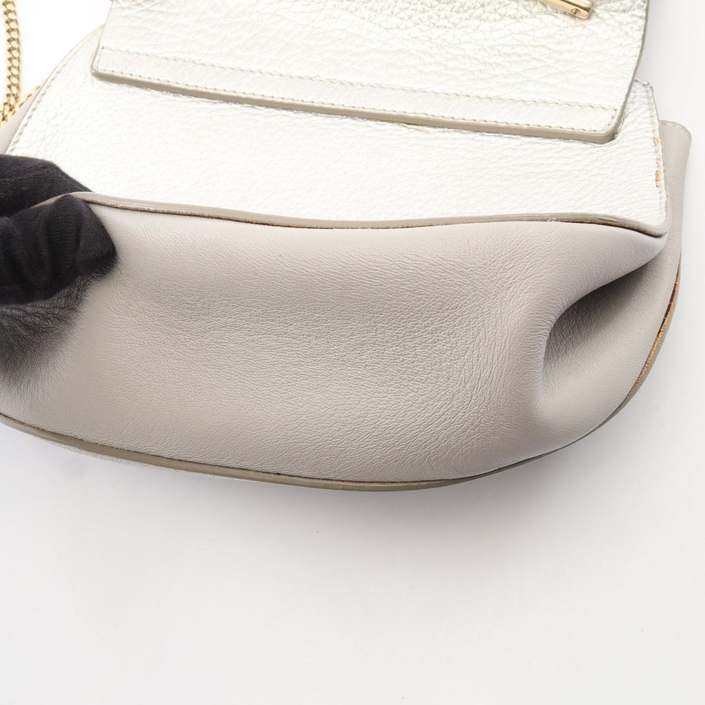 ドリュー チェーンショルダーバッグ レザー シルバー クロエ バッグ Chloe