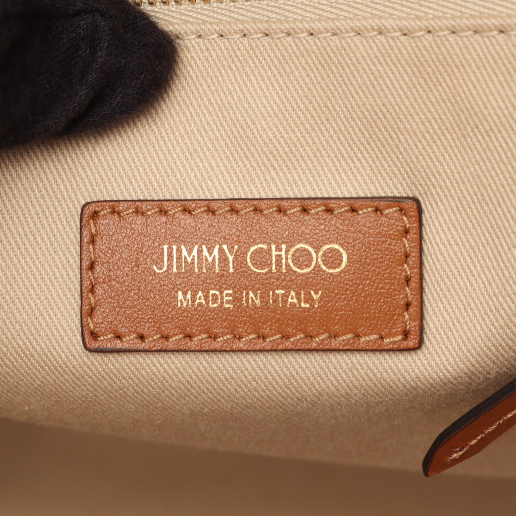 ショルダーバッグ トートバッグ キャンバス レザー アイボリー ブラウン ジミーチュウ バッグ JIMMY CHOO