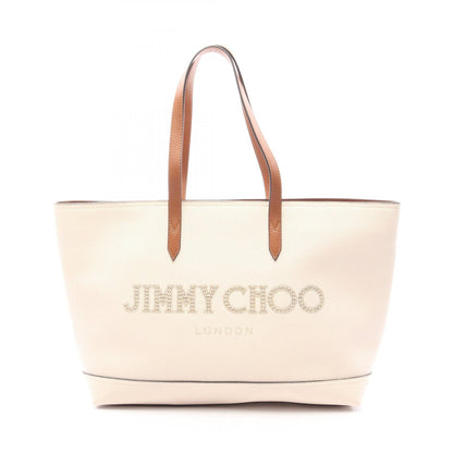 ショルダーバッグ トートバッグ キャンバス レザー アイボリー ブラウン ジミーチュウ バッグ JIMMY CHOO