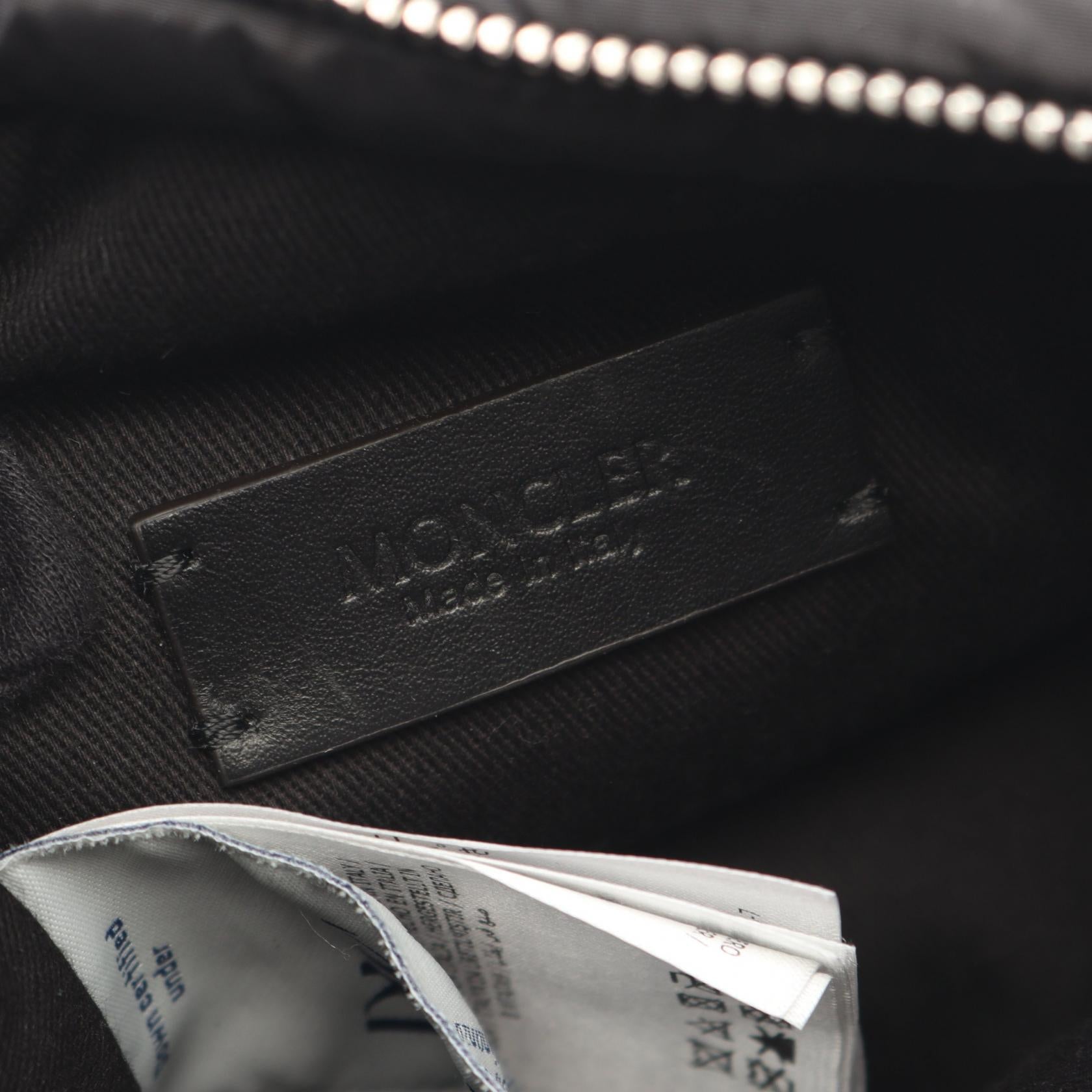 MICRO CARADOC 2WAY ハンドバッグ ナイロン レザー ブラック モンクレール バッグ MONCLER