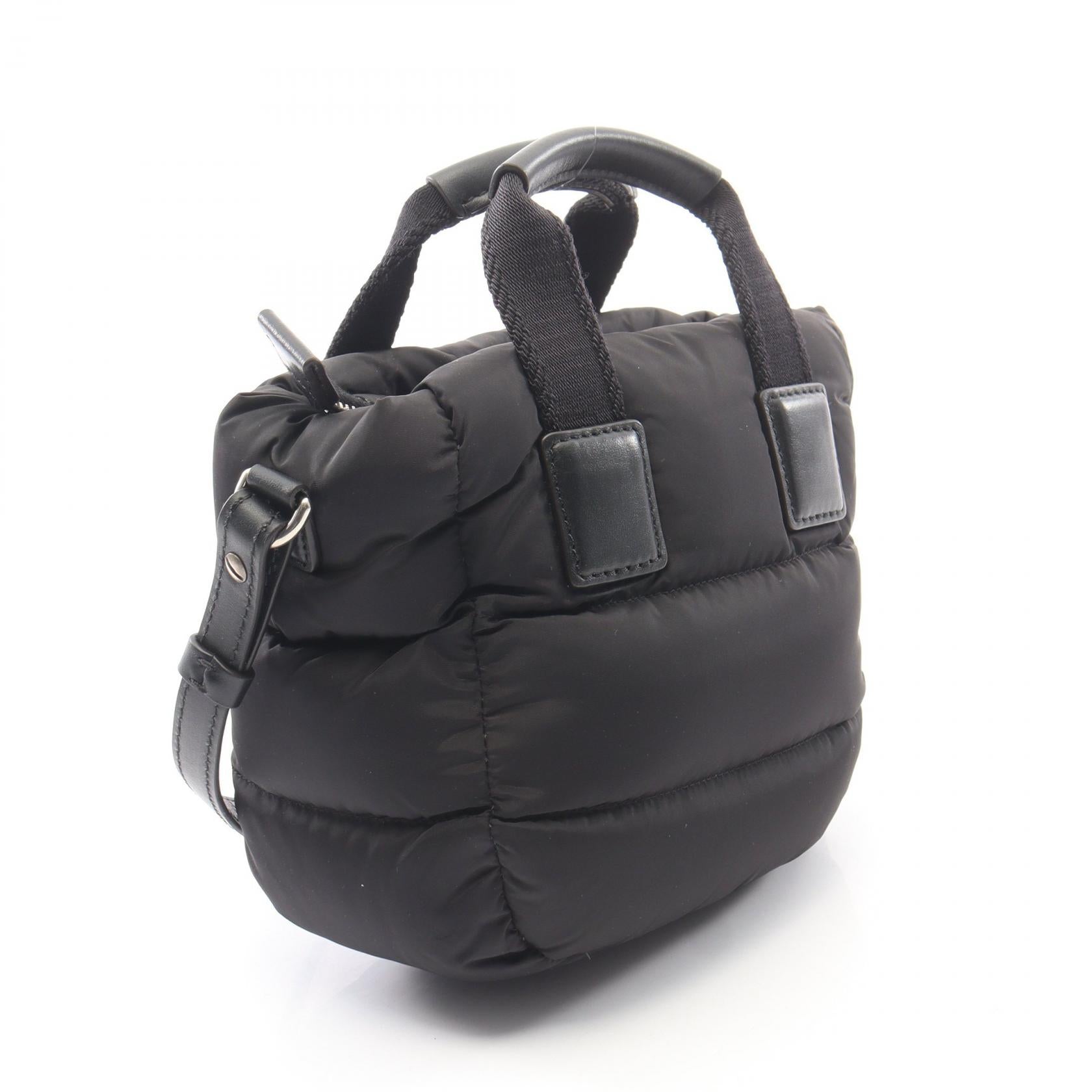 MICRO CARADOC 2WAY ハンドバッグ ナイロン レザー ブラック モンクレール バッグ MONCLER