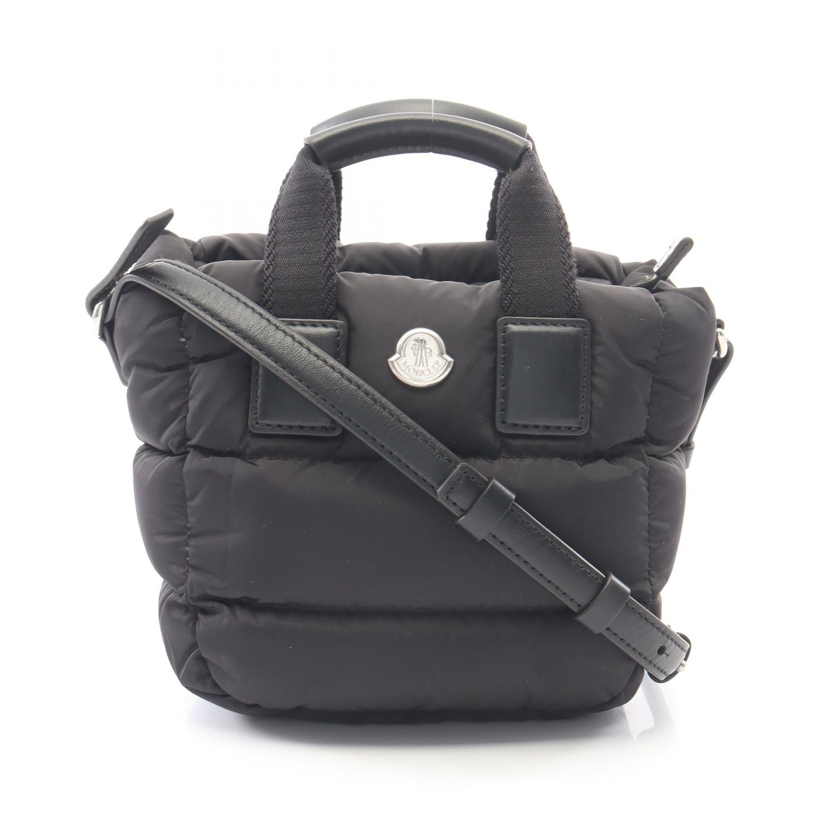 MICRO CARADOC 2WAY ハンドバッグ ナイロン レザー ブラック モンクレール バッグ MONCLER
