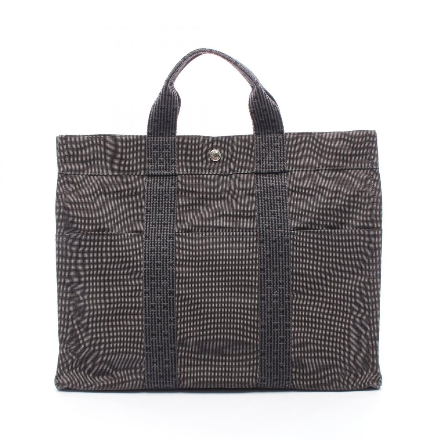 エールラインMM ハンドバッグ トートバッグ ナイロンキャンバス ダークグレー シルバー金具 エルメス バッグ HERMES