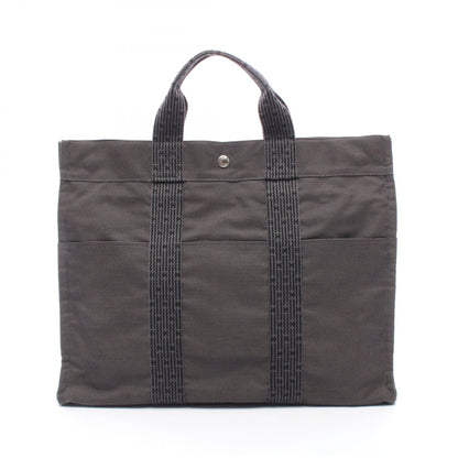 エールラインMM ハンドバッグ トートバッグ ナイロンキャンバス ダークグレー シルバー金具 エルメス バッグ HERMES
