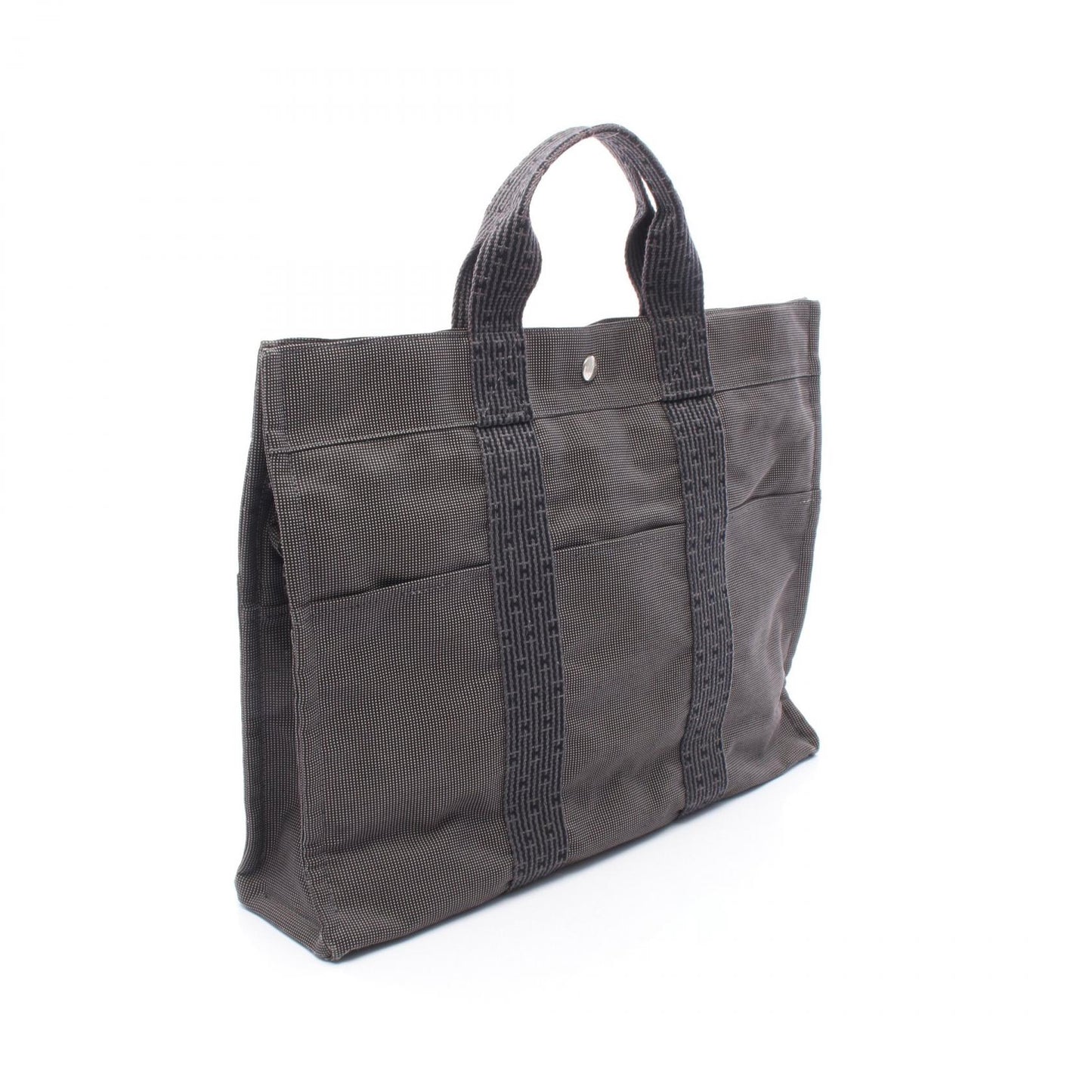 エールラインMM ハンドバッグ トートバッグ ナイロンキャンバス ダークグレー シルバー金具 エルメス バッグ HERMES