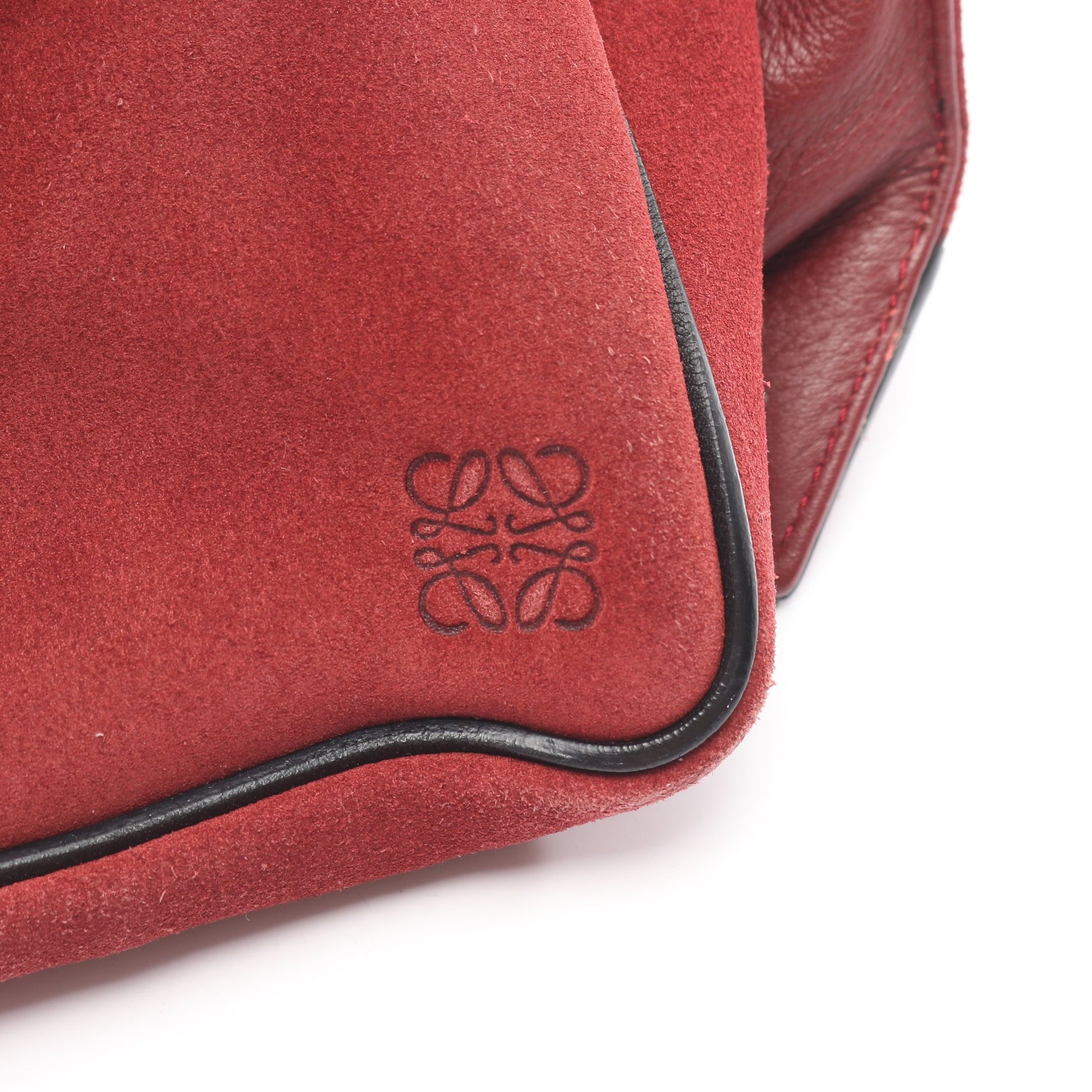アナグラム クラッチバッグ スエード レッドブラウン ロエベ バッグ LOEWE