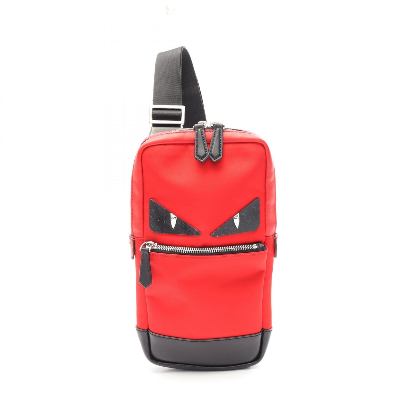 モンスター バグズアイ ボディバッグ ナイロン レザー レッド ブラック フェンディ バッグ FENDI