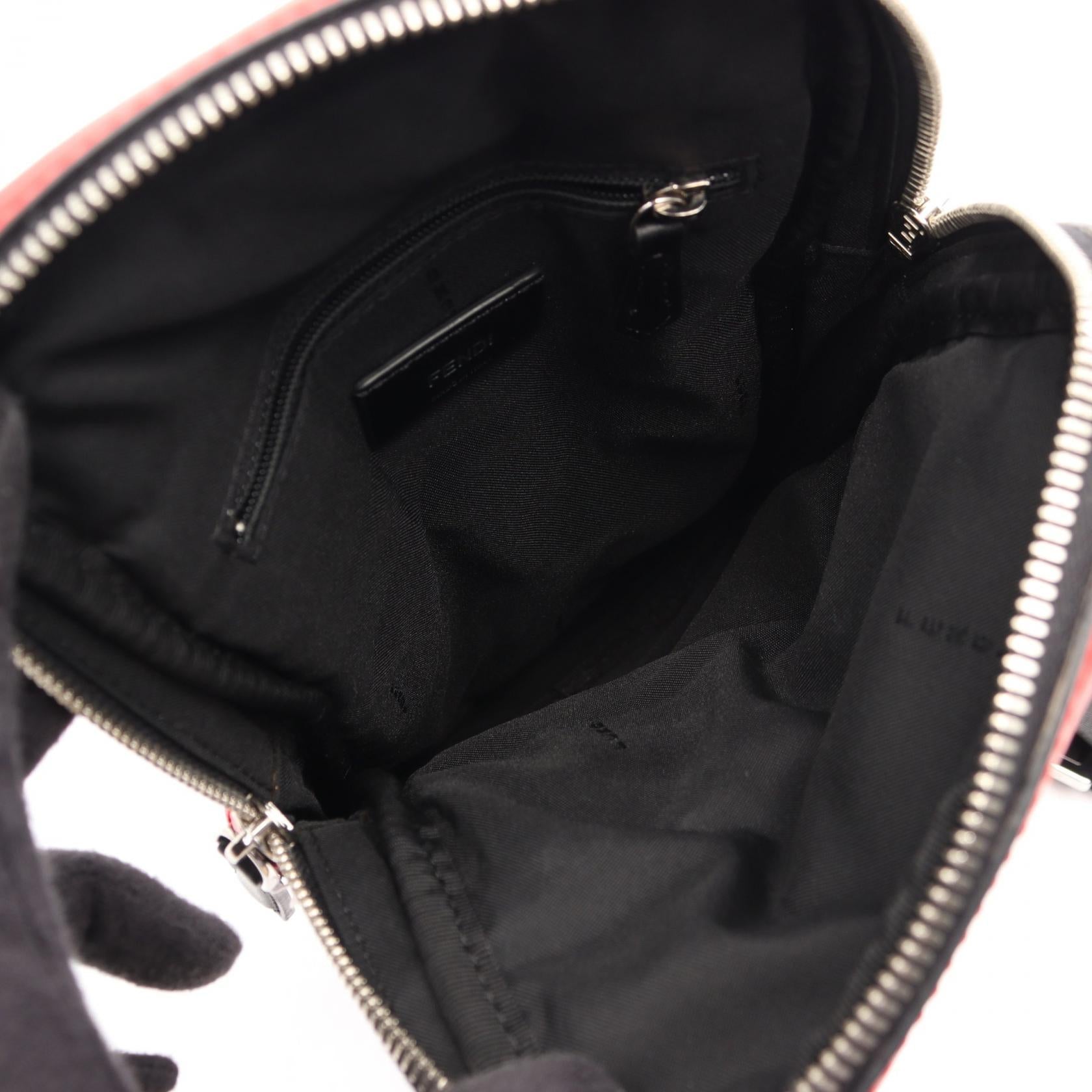 モンスター バグズアイ ボディバッグ ナイロン レザー レッド ブラック フェンディ バッグ FENDI