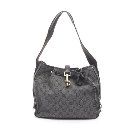 GG柄 ショルダーバッグ キャンバス レザー ブラック グッチ バッグ GUCCI