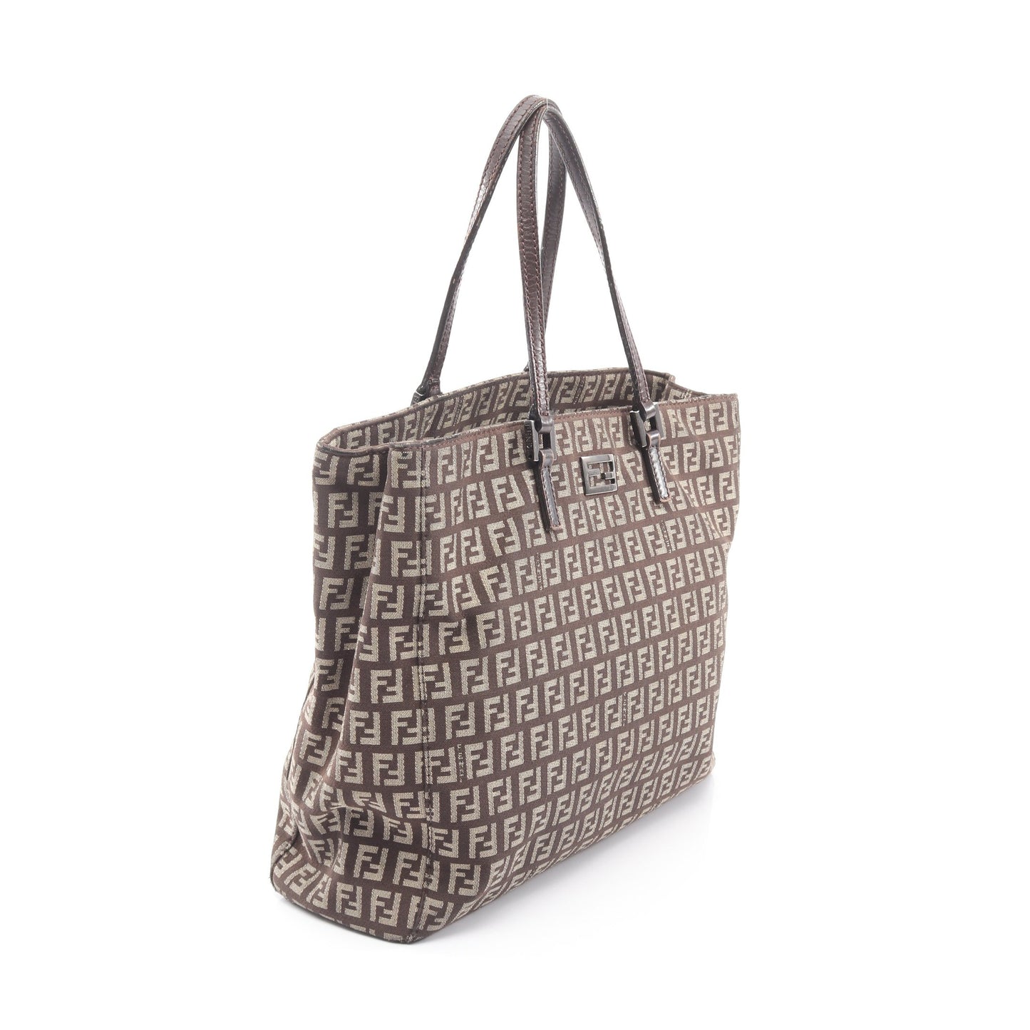 ズッキーノ ハンドバッグ トートバッグ キャンバス レザー ベージュ ブラウン フェンディ バッグ FENDI
