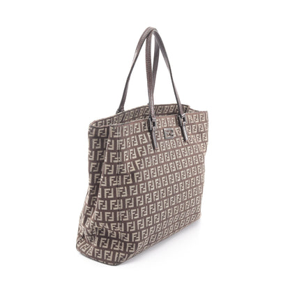 ズッキーノ ハンドバッグ トートバッグ キャンバス レザー ベージュ ブラウン フェンディ バッグ FENDI