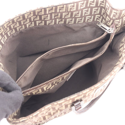 ズッキーノ ハンドバッグ トートバッグ キャンバス レザー ベージュ ブラウン フェンディ バッグ FENDI
