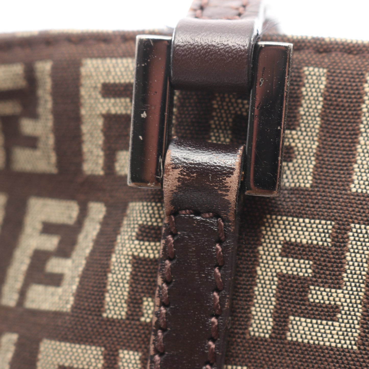 ズッキーノ ハンドバッグ トートバッグ キャンバス レザー ベージュ ブラウン フェンディ バッグ FENDI