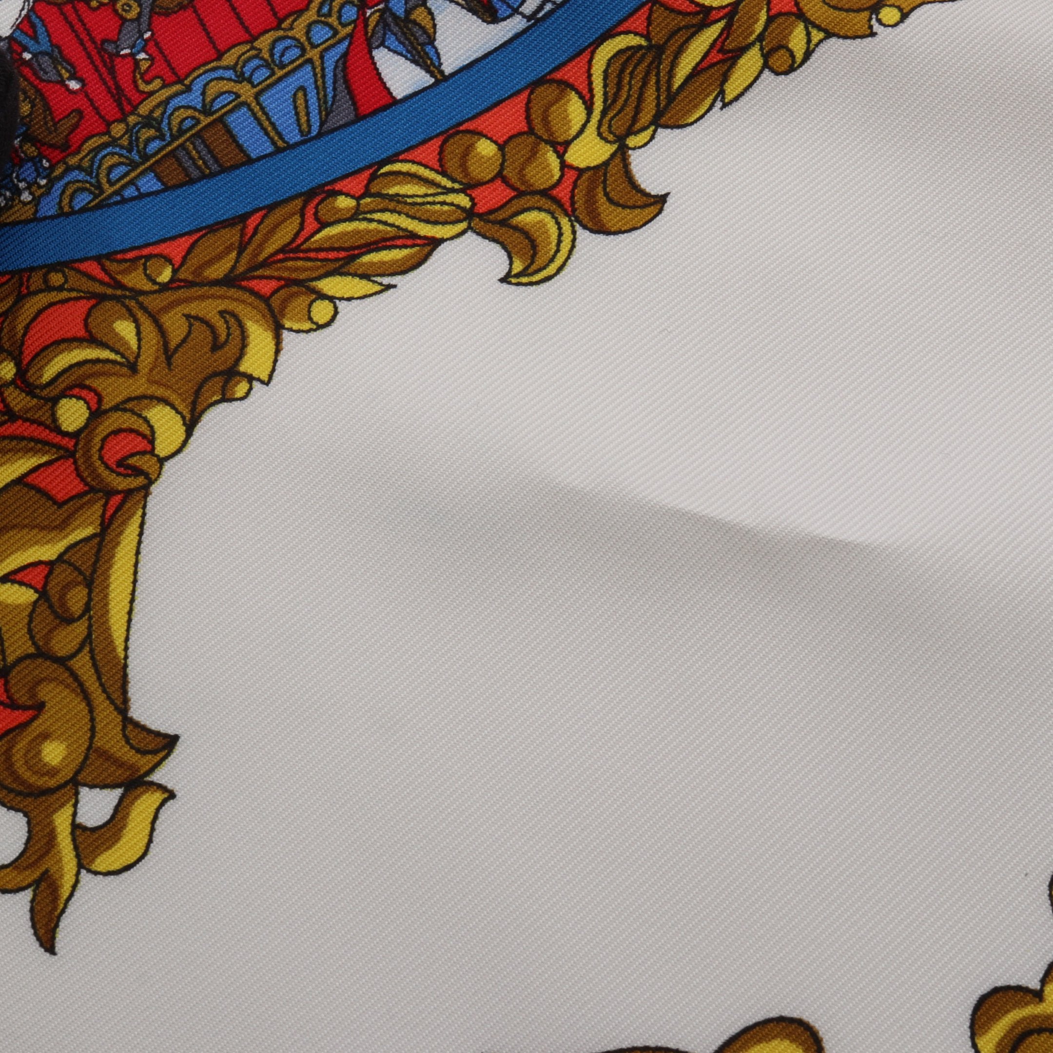 カレ90 L'ENTENTE CORDIALE スカーフ シルク レッド マルチカラー