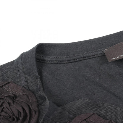 フラワー レース 半袖Tシャツ コットン ブラック フェンディ トップス FENDI
