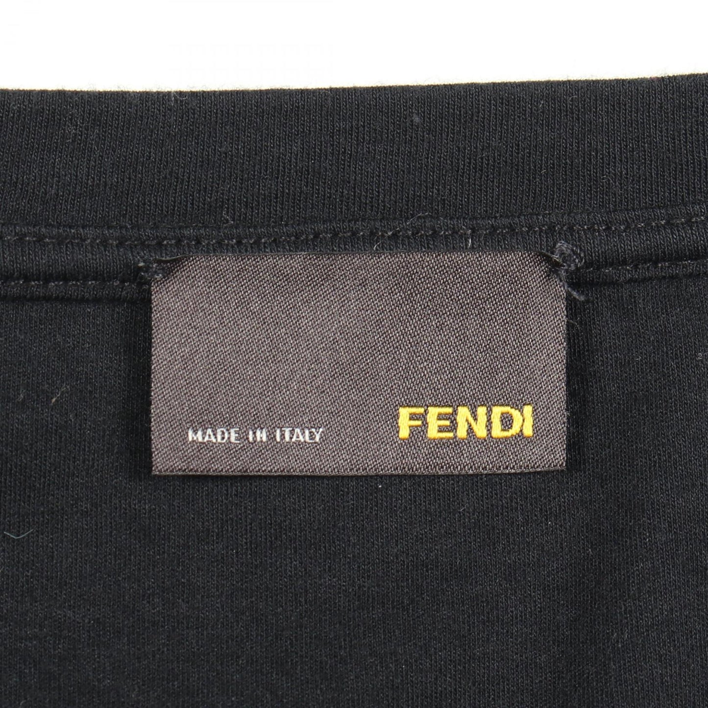 フラワー レース 半袖Tシャツ コットン ブラック フェンディ トップス FENDI