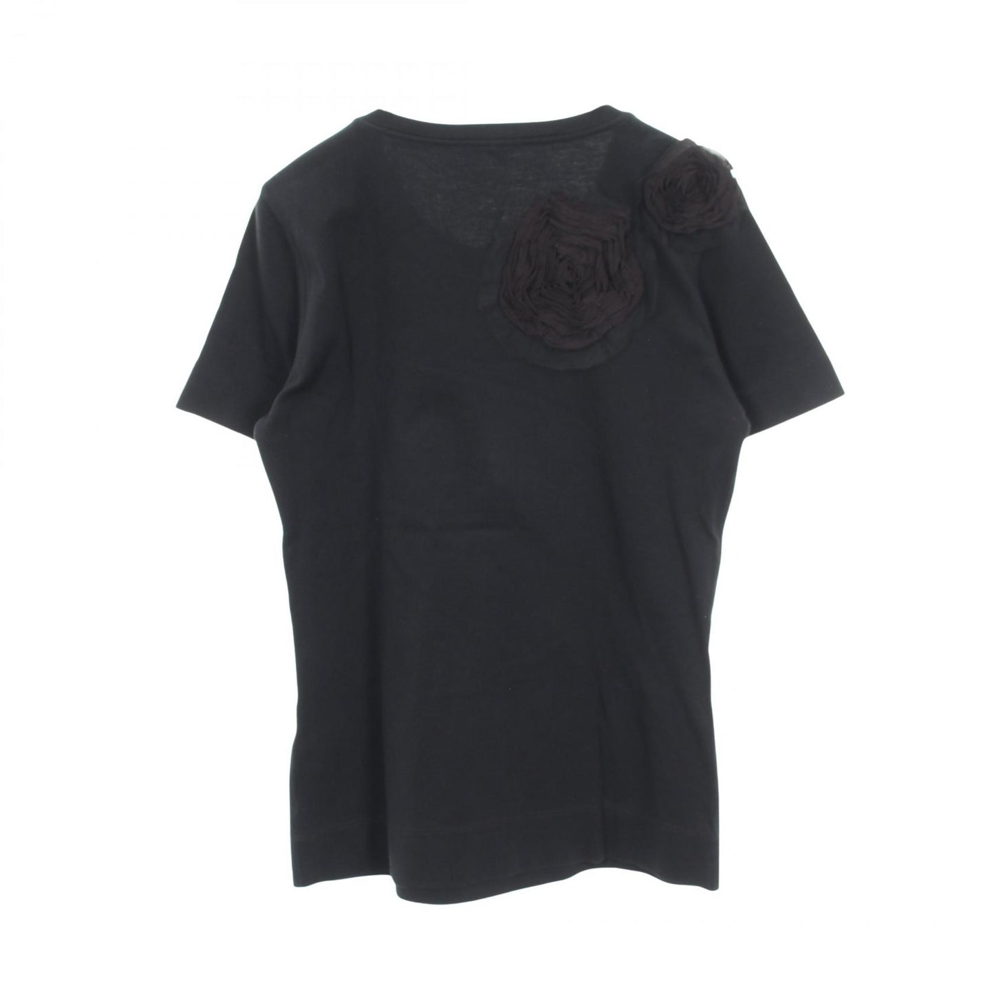 フラワー レース 半袖Tシャツ コットン ブラック フェンディ トップス FENDI