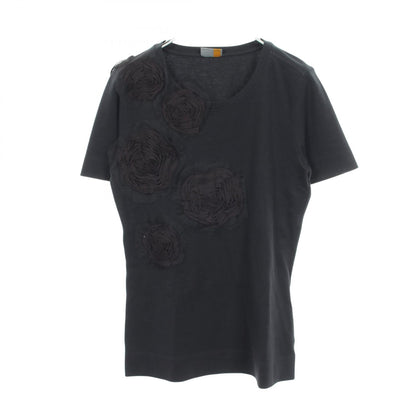 フラワー レース 半袖Tシャツ コットン ブラック フェンディ トップス FENDI