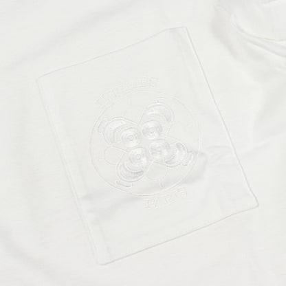 刺繍 ポケット付き 半袖Tシャツ コットン ホワイト エルメス トップス HERMES