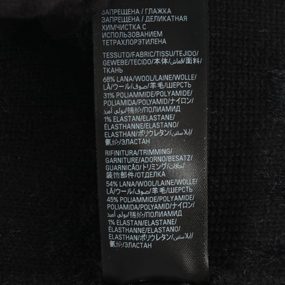 ロゴ総柄 ファー カーディガン ウール ナイロン ブラック ダークネイビー バレンシアガ トップス BALENCIAGA